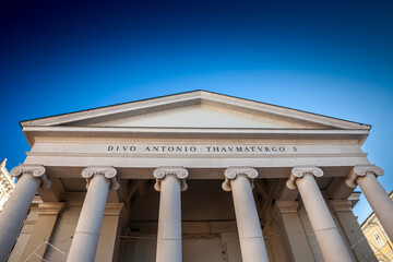 neoclassical Chiesa di Sant Antonio Taumaturgo (Divo Antonio Thaumaturgo in latin) dominates Piazza Sant’Antonio. Sant Antonio Taumaturgo is a catholic church of trieste, italy.