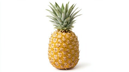Fototapeta premium Fresh pineapple against a white background showcasing its tropical appeal and texture