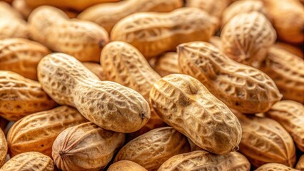 Close-up shot of dried peanuts with a slight crack on its surface