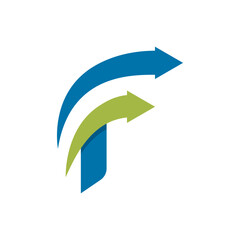 f arrow logo vector icon illustration