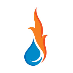 sign of fire and water logo vector icon illustration