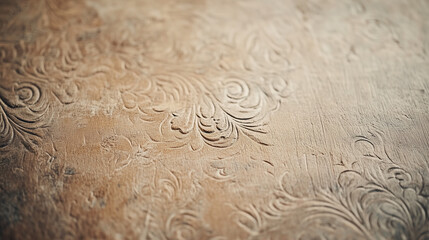 Intricate Floral Pattern: A captivating close-up revealing the intricate details of a floral embossed pattern, showcasing delicate swirls and elegant flourishes.