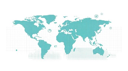 Global connection, network map, digital world, communication, background dots