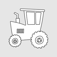 Cartoon Transportation Clipart: Kawaii Transportation Clipart: Black and White Doodle Transportation
