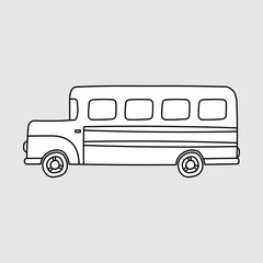 Cartoon Transportation Clipart: Kawaii Transportation Clipart: Black and White Doodle Transportation