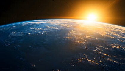 Earth Sunrise Space View Stunning Celestial Orb