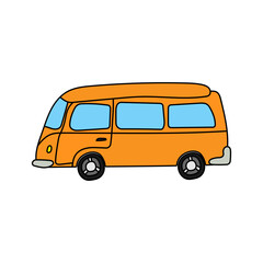 Doodle Transportation Clipart: Kawaii Transportation Clipart: Colorful Cartoon Transportation