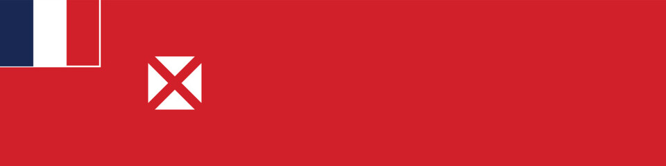 Obraz premium Wallis and Futuna flag long banner digital vector illustration