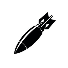 Bomb icon. Air bomb, symbol of war, bombardment or explosion. Powerful offensive weapon.