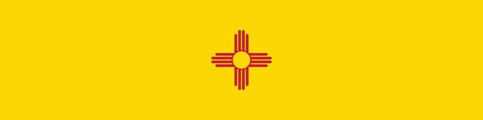 New Mexico flag long banner digital vector illustration