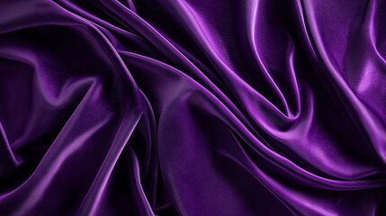 Fototapeta premium Smooth elegant purple silk or satin luxury cloth texture background is waving and flowing with luxurious waves and folds