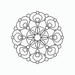 simple mandala coloring page, pattern mandala line art
