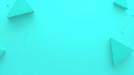 Abstract Turquoise Background With Triangles and Lines