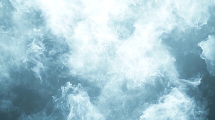 Ethereal blue smoke swirls, abstract background, design element