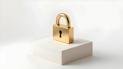 Fototapeta premium Golden Padlock Security Digital Data Protection, Privacy, Safety, Confidentiality, Encryption, Access, Control, Safeguarding, Robustness, Resilience