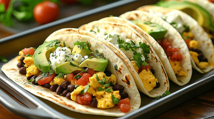 Delicious Breakfast Tacos with Fresh Ingredients