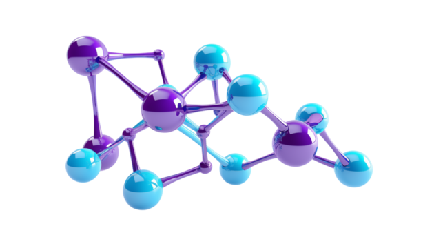 Abstract Molecular Structure on transparent Background