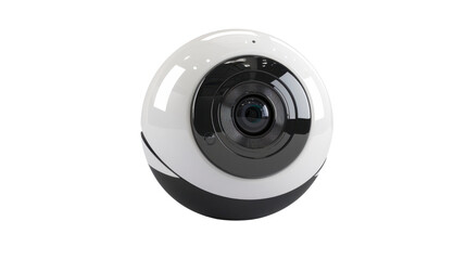 Spherical security camera rotating and recording with transparent background