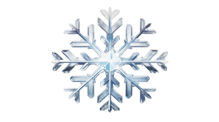 Stunning Crystal Snowflake on transparent Background