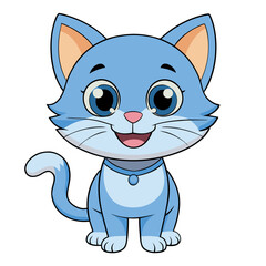 Adorable Cartoon Goat in Green Circle with Navy Background and Cheerful Expression