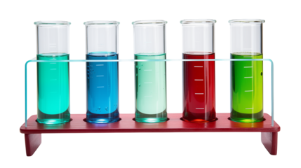 Colorful Liquids in Test Tubes for Science Experiments