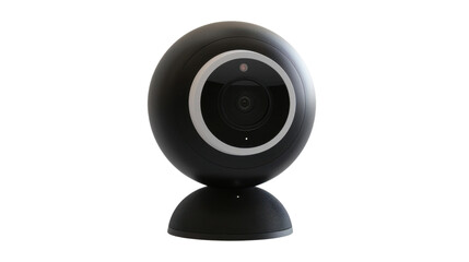 Modern spherical security camera recording with transparent background