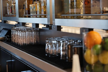 Interior of the hotel bar before the afternoon rush