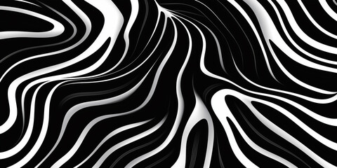 Black and white stripes creating wavy and flowing pattern