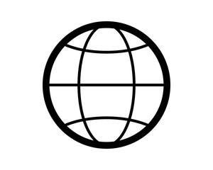 Bold, simple globe icon; perfect for website design, app interfaces, presentations, or any project needing a clean, global theme.