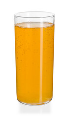 Sweet soda water in glass isolated on white