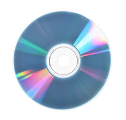 One shiny compact disc isolated on white