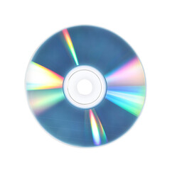 One shiny compact disc isolated on white