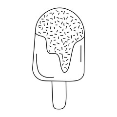 Hand-drawn Ice Cream Clipart: Kawaii Ice Cream Clipart: Outline Doodle Ice Cream