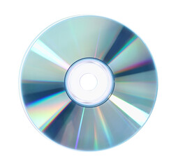 One shiny compact disc isolated on white