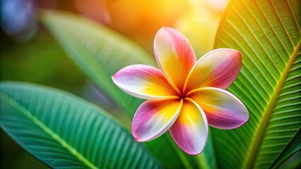Fototapeta premium Frangipani, tropical flower, exotic bloom, fragrant blossom