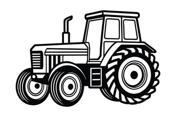 Obraz premium tractor silhouette vector illustration isolated on white background