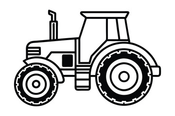tractor silhouette vector illustration isolated on white background