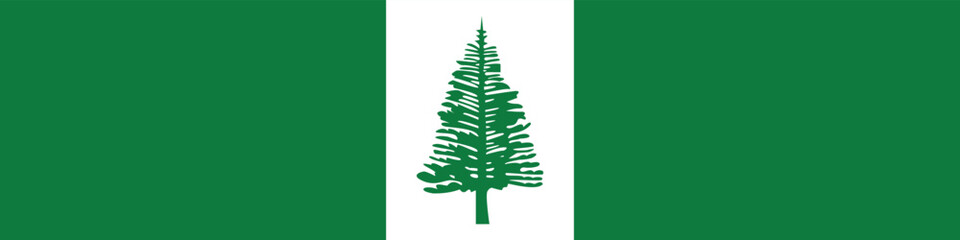 Norfolk Island flag long banner digital vector illustration