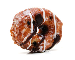 Chocolate Donuts with Sprinkles. Isolated on a White Background