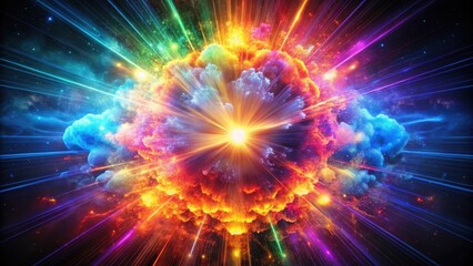 Atomic Explosion with Bright Multi-Colored Plasma, atomic explosion