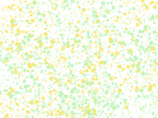 ランダムに飛び散る黄色と緑のドット背景素材