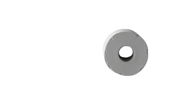 Toilet paper roll rotating on transparent background