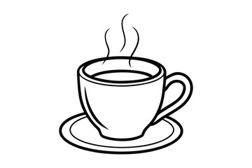Fototapeta premium coffee cup icon line art vector illustration