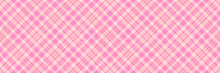 Ornamental seamless tartan plaid, deluxe pattern vector fabric. Newborn background check textile texture in light and pink colors.