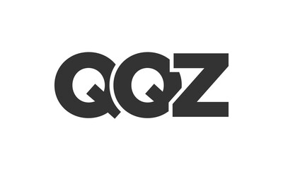QQZ logo design template with strong and modern bold text. Initial based vector logotype featuring simple and minimal typography. Trendy company identity.