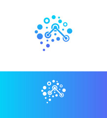 Obraz premium Modern digital brain icon formed by interconnected nodes and lines, symbolizing artificial intelligence, data processing, innovative thinking, and advanced technology concepts.