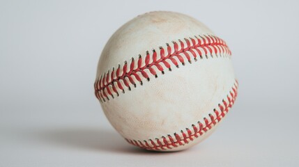 Used baseball, white background, studio shot, sports