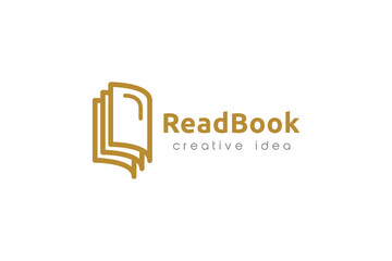 Creative Book Concept Logo Design Template