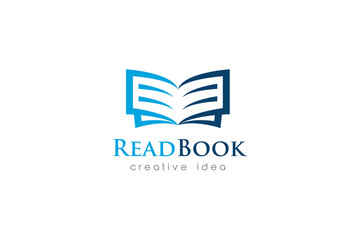 Creative Book Concept Logo Design Template