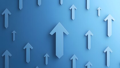 Blue Arrows Pointing Upward On A Blue Background